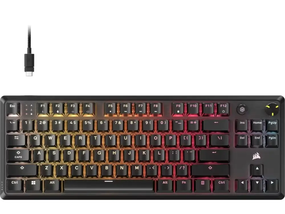 מקלדת מכנית קצרה K70 Core Tkl RGB הפעלה באמצעות מקשי קיצורי דרך