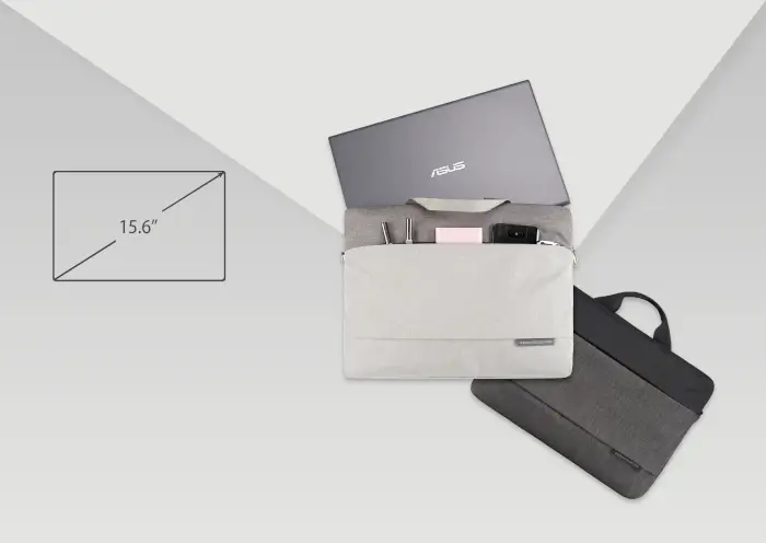 ASUS EOS 2 Carry Bag - room for up to a 15.6-inch laptop, along with dedicated pockets for your phone, power bank, and pens.