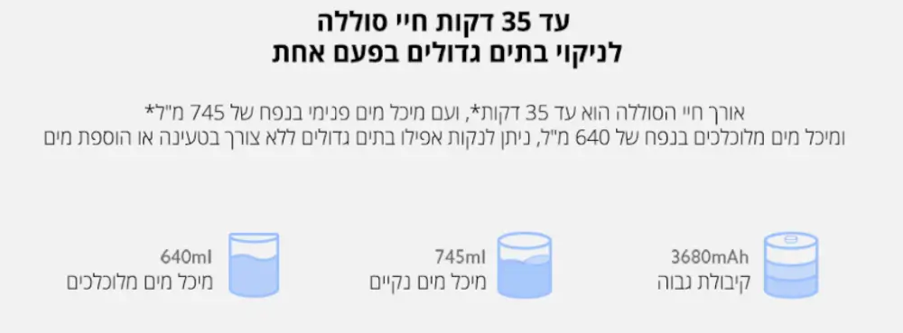 עד 35 דק חיי סוללה