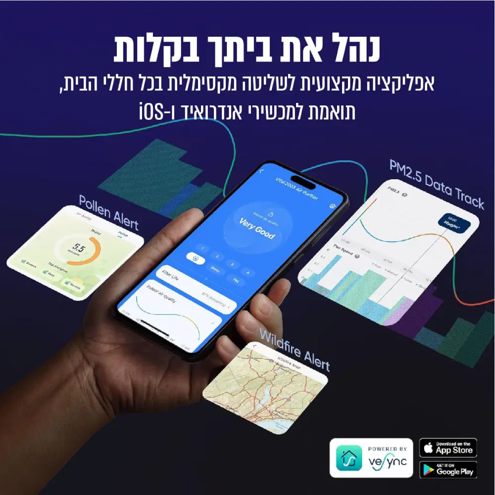Vital 200S ניהול המכשיר דרך אפליקציה