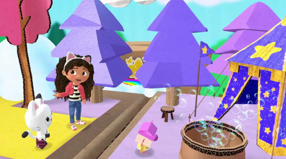 בועות סבון עצים בצבע ורוד וסגול Gabby's Dollhouse Ready To Party
