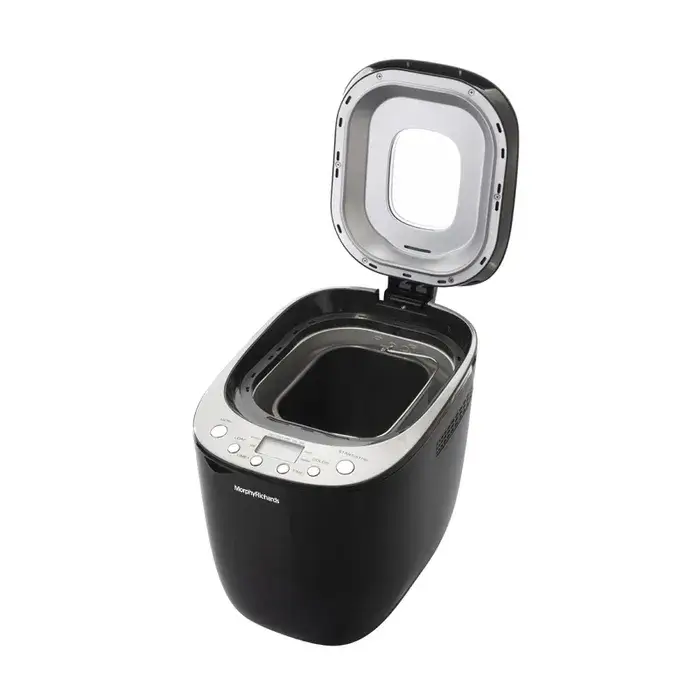 אופה לחם דיגיטלי 900 גרם מבית Morphy Richards. תמונת האופה במצב פתוח