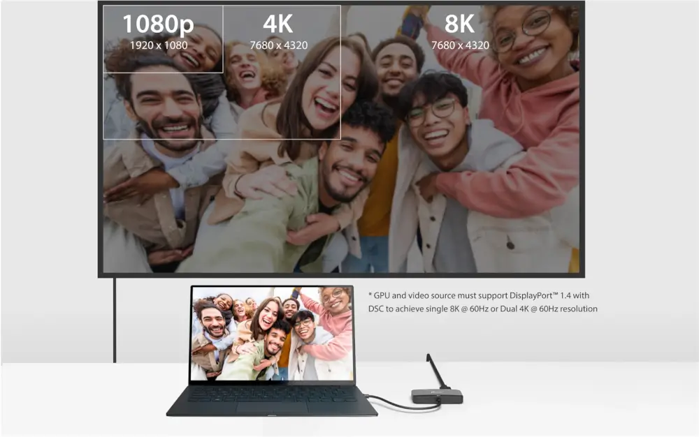 חווית וידאו באיכות גבוהה עם רזולוציית 8K 60Hz