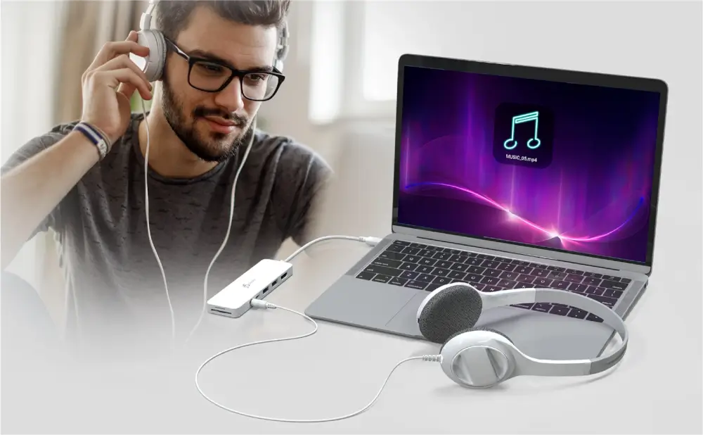 רכזת USB-C Multi-Port Hub Power Delivery מבית J5CRATE