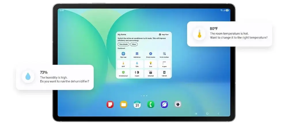 טאבלט Galaxy Tab S10 FE+ 5G 128GB לוח בקרה עם מידע