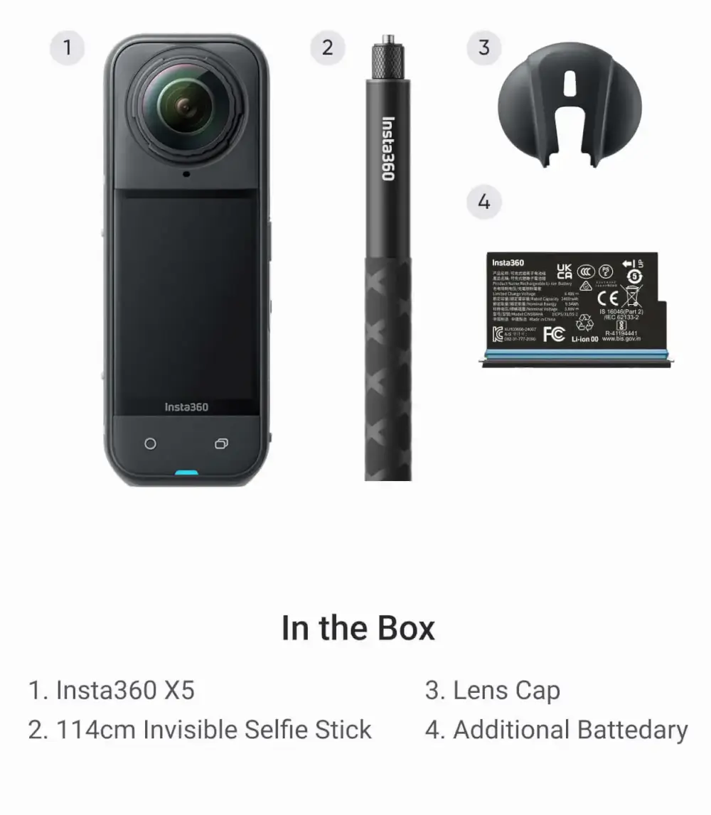 קיט מצלמת אקסטרים X5 Starter Bundle מבית Insta360