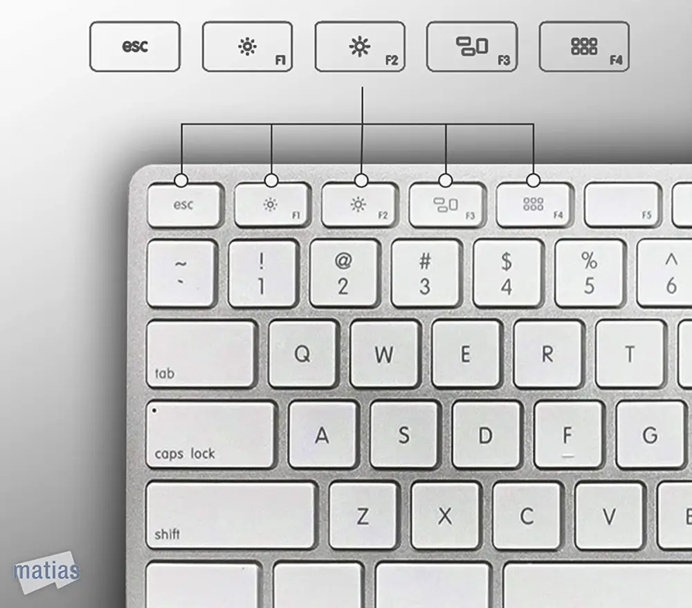 מקשי Fn Matias Wired Aluminum Keyboard
