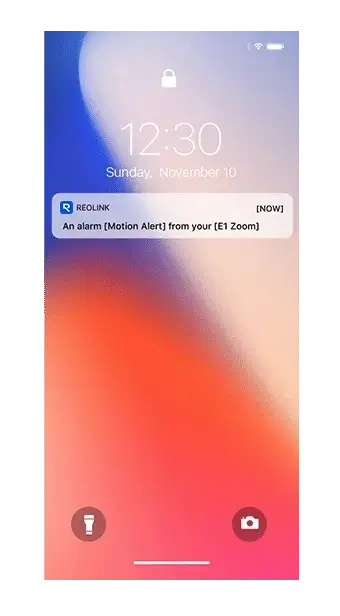 E1 Zoom 5MP- תצוגה בפלאפון של התראות