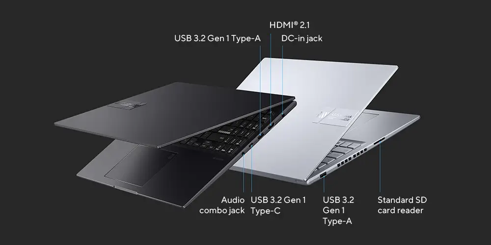 מחשב נייד Vivobook 16X OLED מגוון חיבורים