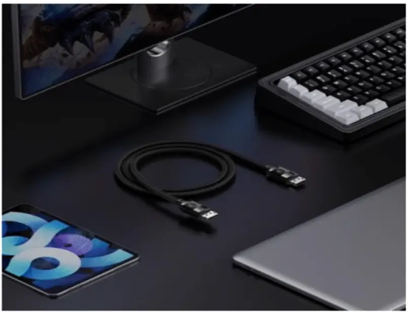 כבל 1.4DP באורך 2 מטר 8K to DP 8K קצב רענון מושלם