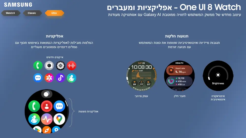 שעון חכם Galaxy Watch 8 מבית Samsung