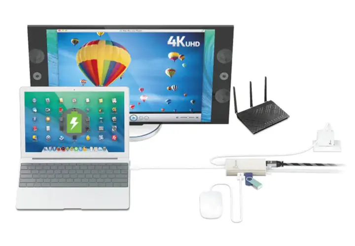 מתאם למחשב USB-C Multi-Adapter - HDMI/Ethernet/USB 3.1 HUB/PD 3.0 מבית&nbsp;J5CRATE.