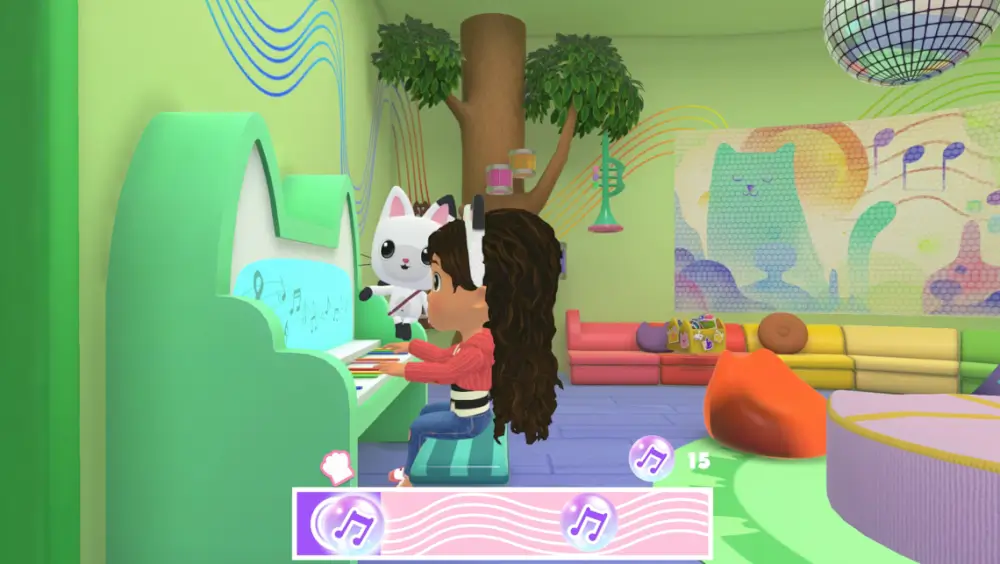 גבי מנגנת על פסנתר החתול שלה לידה Gabby's Dollhouse Ready To Party