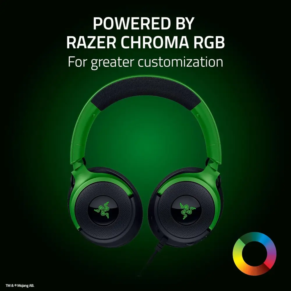 אוזניות גיימינג חוטיות Kraken V4 X Minecraft Edition מבית Razer