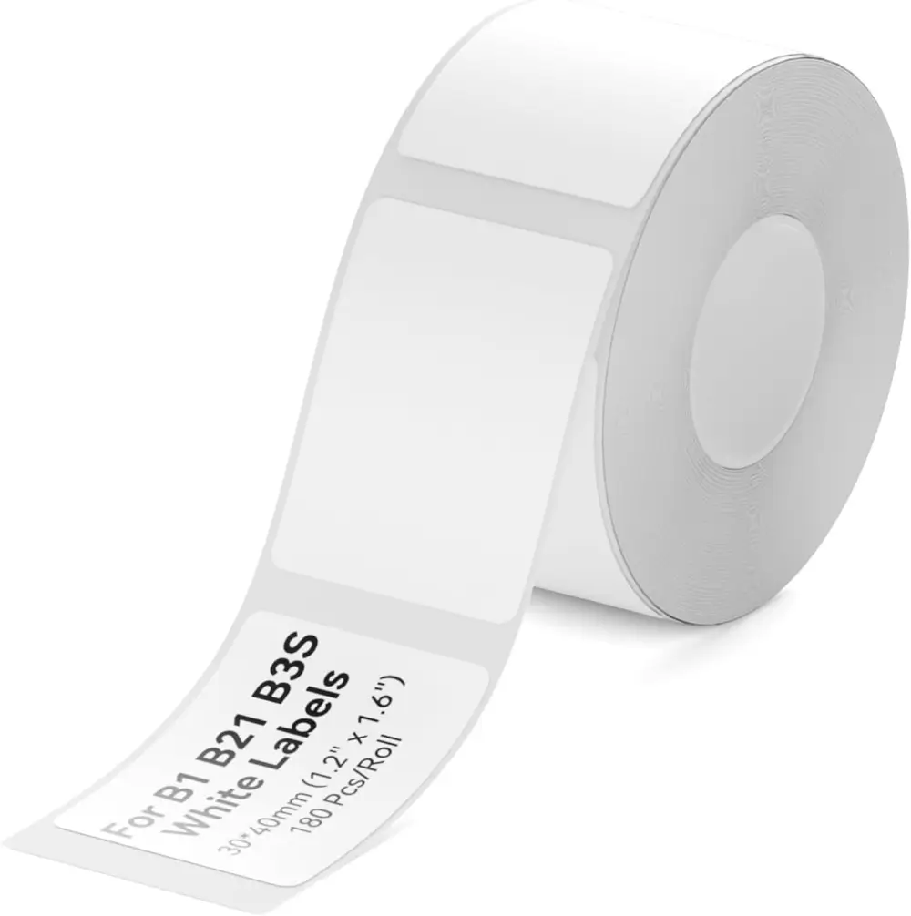 180 מדבקות לבנות בגודל של 40*30 מ