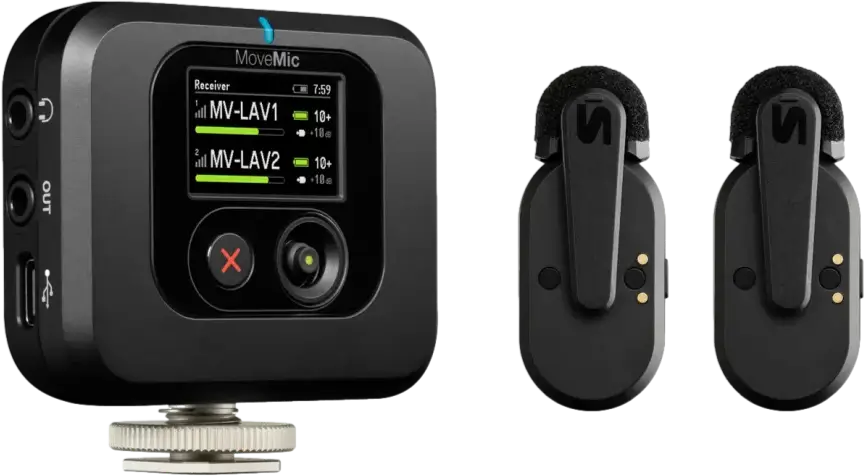 מערכת מיקרופונים אלחוטיים ומקלט MoveMic Lavalier מבית SHURE