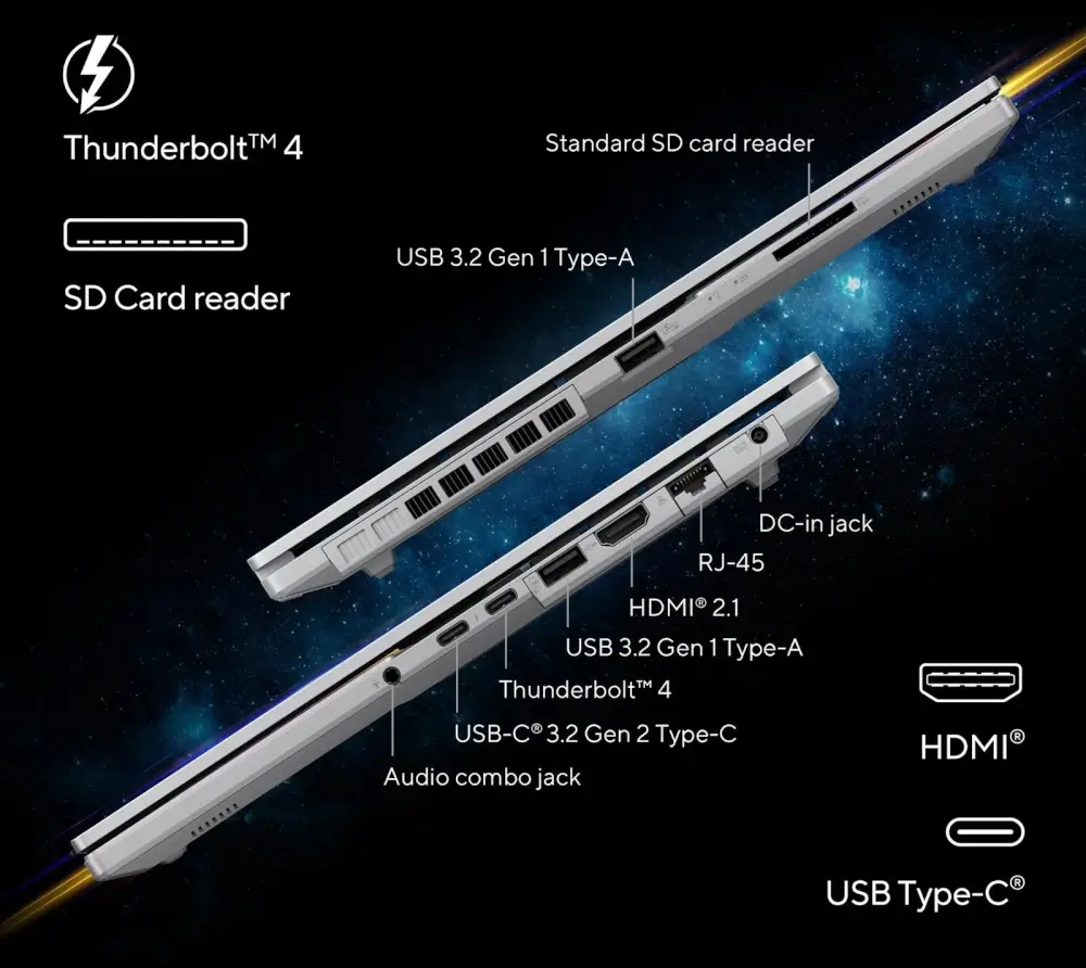 Vivobook Pro 15 N6506CU-MA063W מחשב נייד מגוון קישוריות