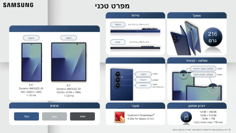 סמארטפון Galaxy Z Fold 7 - Galaxy AI מבית Samsung