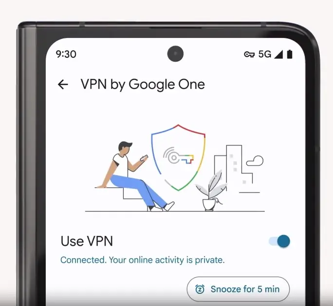 VPN של Google One. הגנה מקוונת נוספת ללא עלות נוספת.