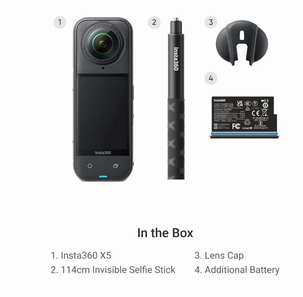 קיט מצלמת אקסטרים X5 Starter Bundle מבית Insta360