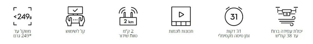 תכונות הרחפן