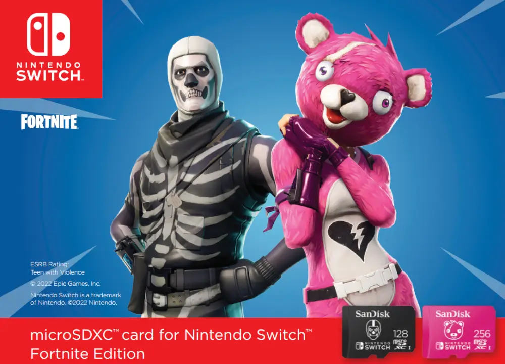 כרטיס זכרון Ultra Nintendo Switch Fortnite מבית Sandisk.