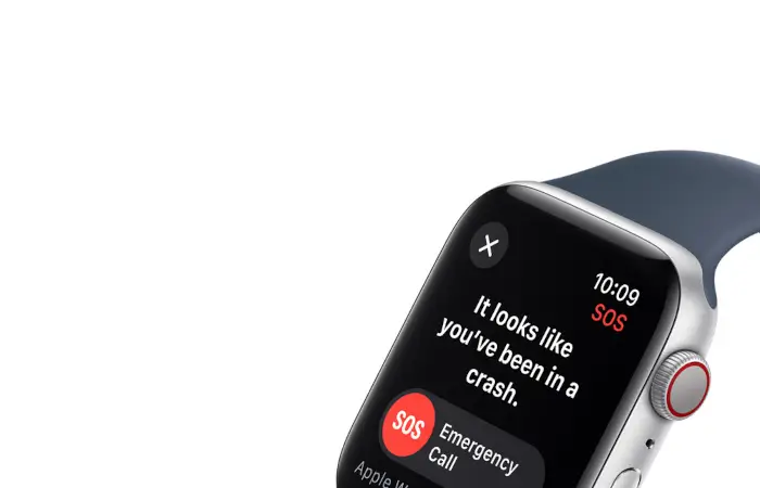 apple watch זיהוי תאונת דרכים