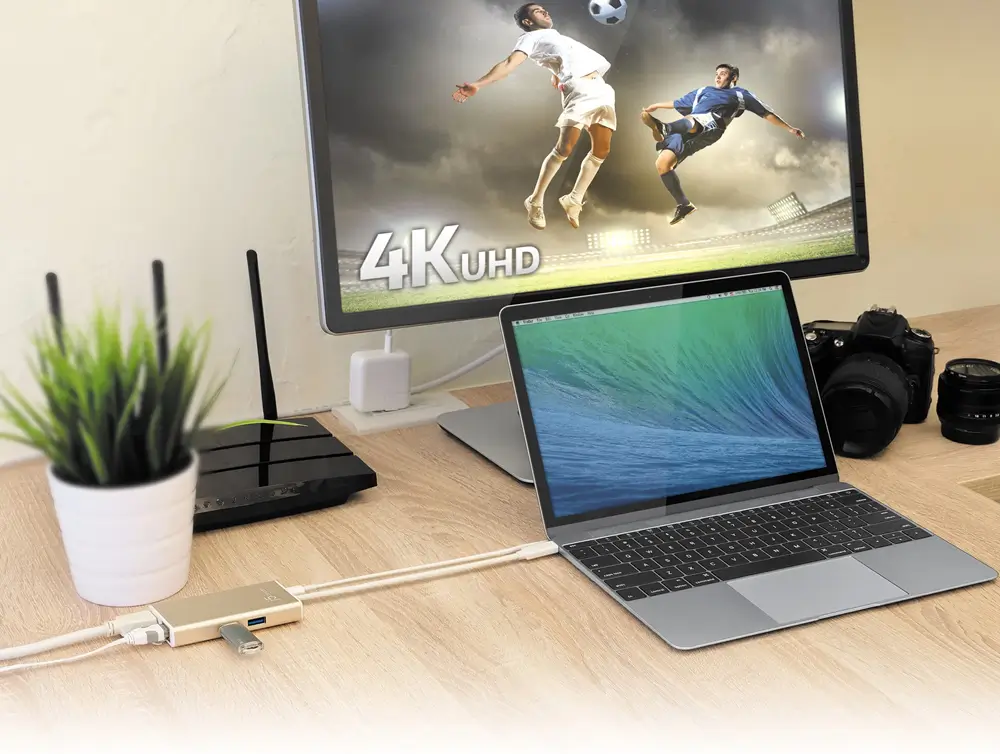 מתאם למחשב USB-C Multi-Adapter - HDMI/Ethernet/USB 3.1 HUB/PD 3.0