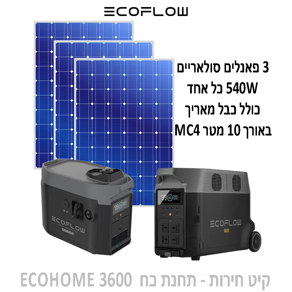 קיט חירות ECOHOME 3600 מבית ECOFLOW