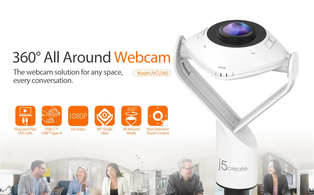 מצלמה רשת 360° All Around Webcam מבית J5CRATE