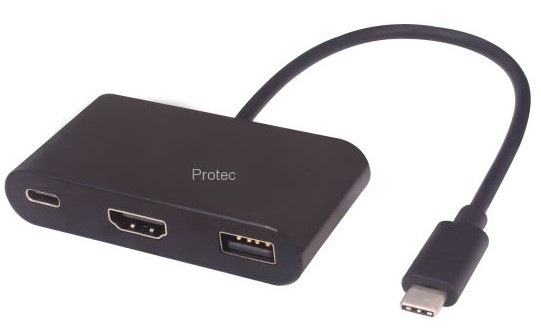 כבל מתאם תצוגה  HDMI ומפצל כולל טעינה 4K PROTEC
