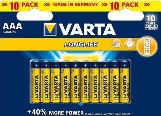 מארז 10 סוללות Longlife AAA VARTA