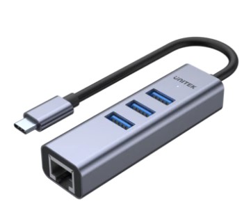 מתאם 4 ב-1 uHUB Q4+ USB-C Ethernet Hub UNITEK 