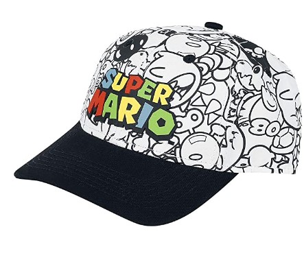 כובע לבן עם לוגו והדפס Super Mario Villains Nintendo
