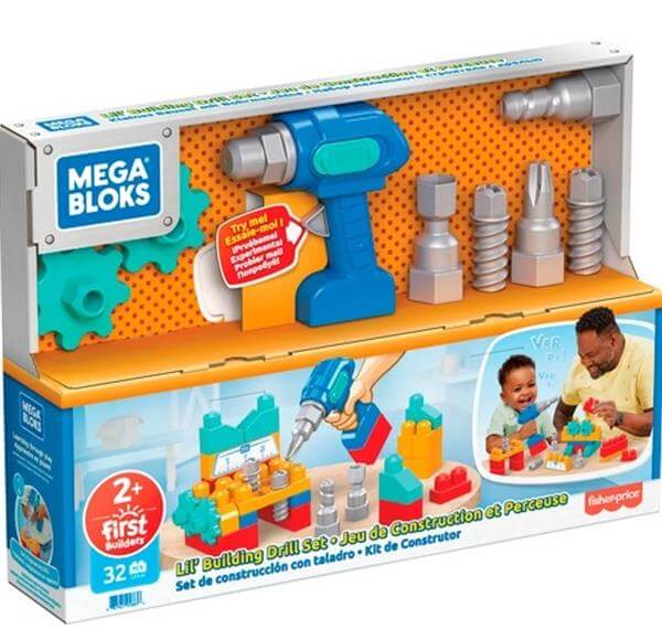 מגה בלוקס מארז בניה עם מקדחה 40 חלקים MATTEL