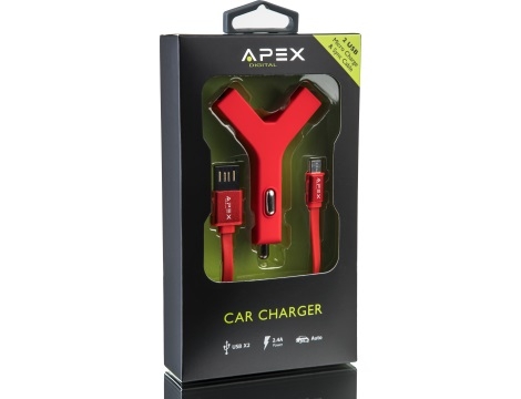 מטען לרכב  USB ל-MicroUSB  APEX