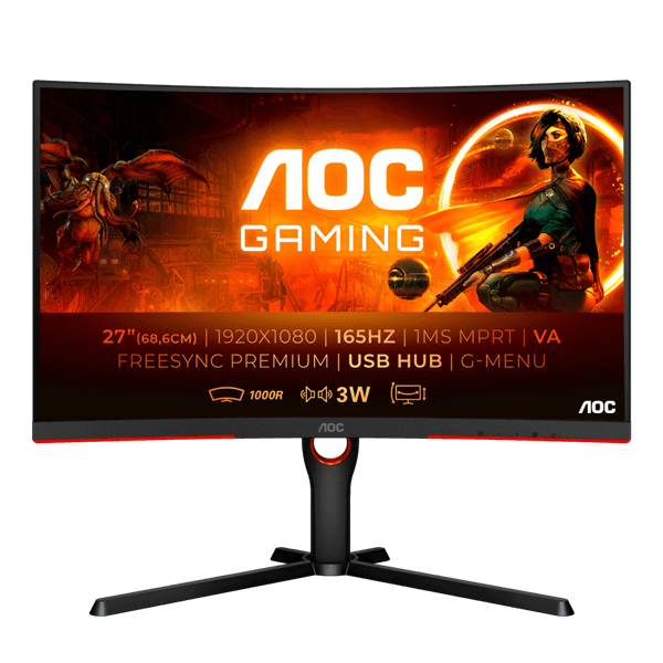 מסך גיימינג קעור "C27G3U 27 AOC