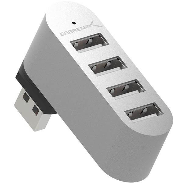 רכזת מסתובבת 4 יציאות USB 2.0 Premium Mini Sabrent