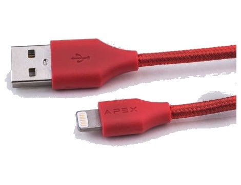 כבל סנכרון וטעינה Lightning USB   APEX