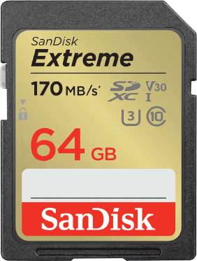 כרטיס זכרון Extreme SD 170/80mbs 64GB Sandisk