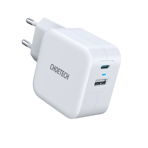מטען בית מהיר שתי יציאות 38w QC3.0&PD CHOETECH 