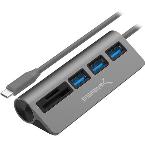 רכזת USB 3.0 עם 3 יציאות SD ו-Micro SD Sabrent