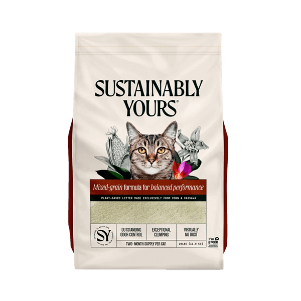 חול מתגבש לחתולים גרגירים מעורבים Sustainably Yours