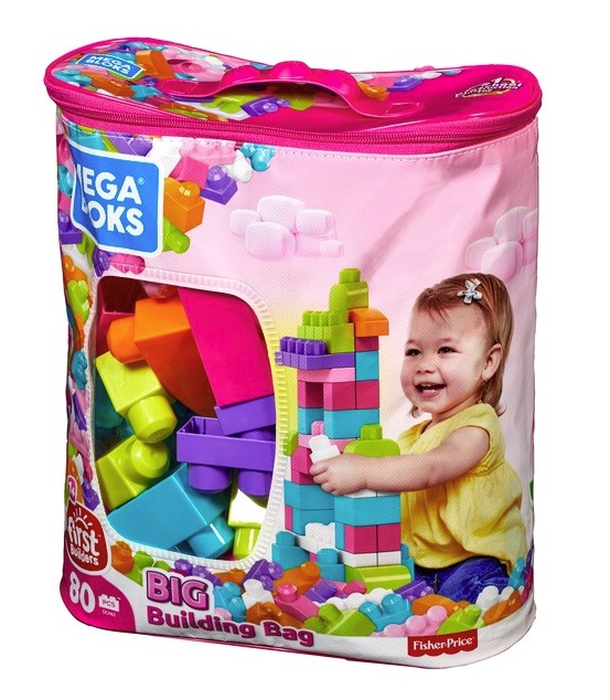 מגה בלוקס תיק ורוד 80 חלקים  FISHER PRICE