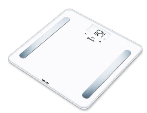 משקל מסוגנן דיאגנוסטי מזכוכית Pure White beurer