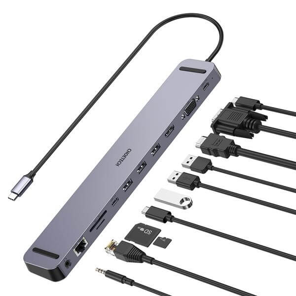 מפצל הזנה 1 ,11 יציאות TYPE C CHOETECH 