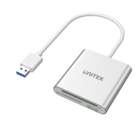 קורא כרטיסי זיכרון  USB 3.0 בעל 3 יציאות UNITEK 