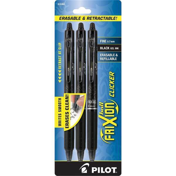 סט עטים מחיקים 3 יחידות שחור Pilot FriXion Rocketbook