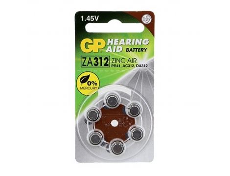 סוללה למכשיר שמיעה במארז  ZA312 GP