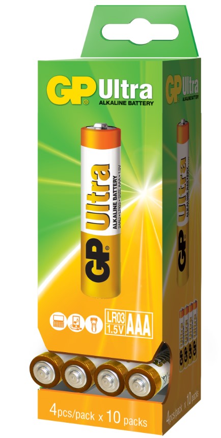 40 סוללות AAA Ultra Alkaline GP